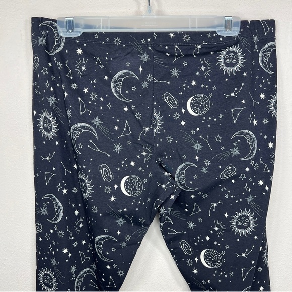 NEW BLACK CELESTIAL LEGGINGS JUNIORS 19 WOMENS XL STRETCH SUN MOON - Picture 5 of 12